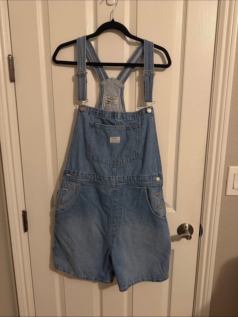 Levi's Light Blue Denim Short Overalls - Casual Bib Style